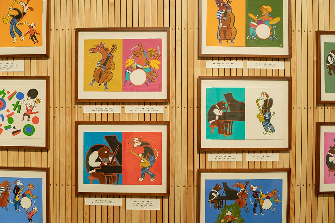 同じく『つきよのおんがくかい』の原画。ジャズミュージシャンの山下洋輔がストーリーを手がけた。