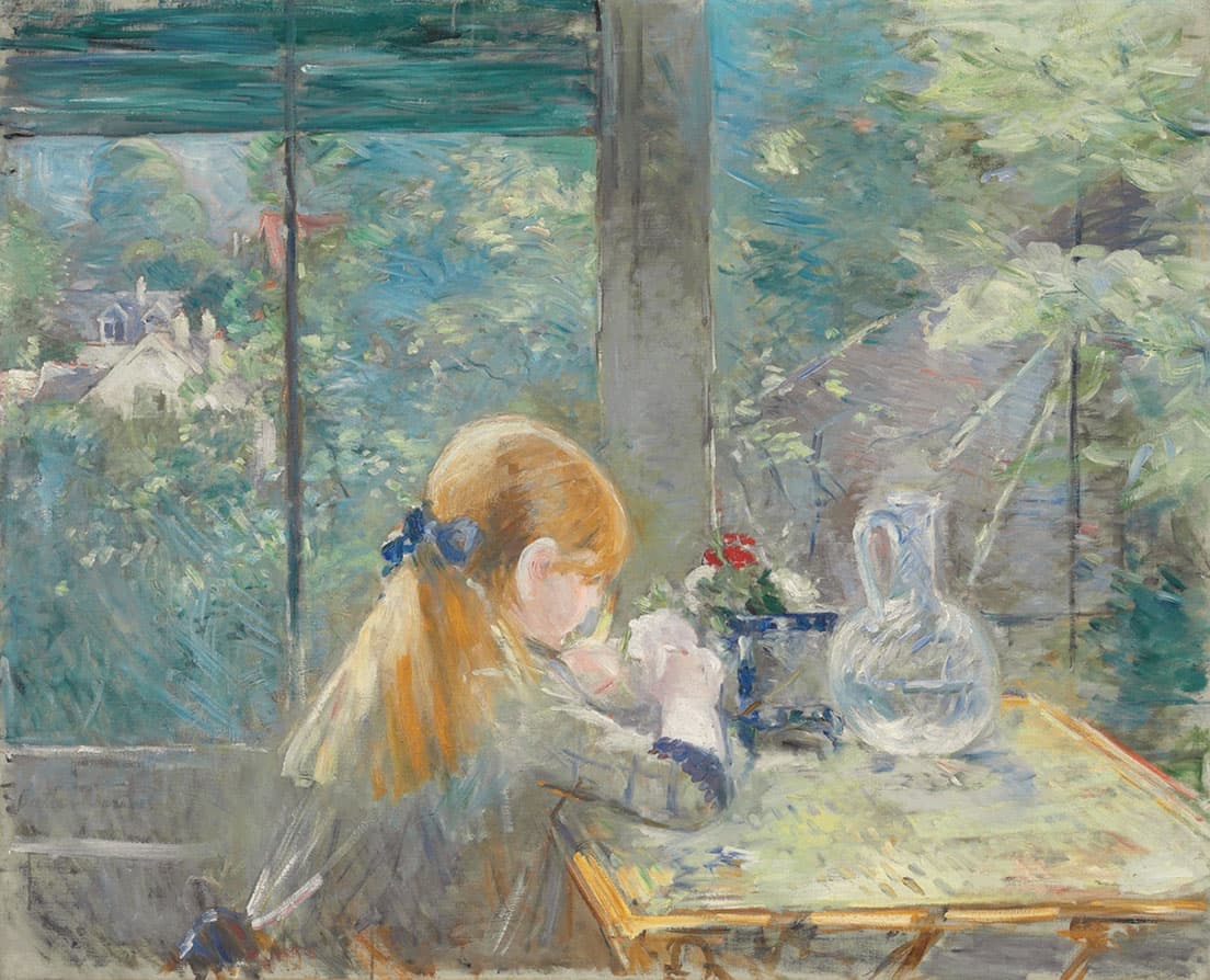 ベルト・モリゾ《ベランダにて》 1884年　油彩／カンヴァス　ポーラ美術館