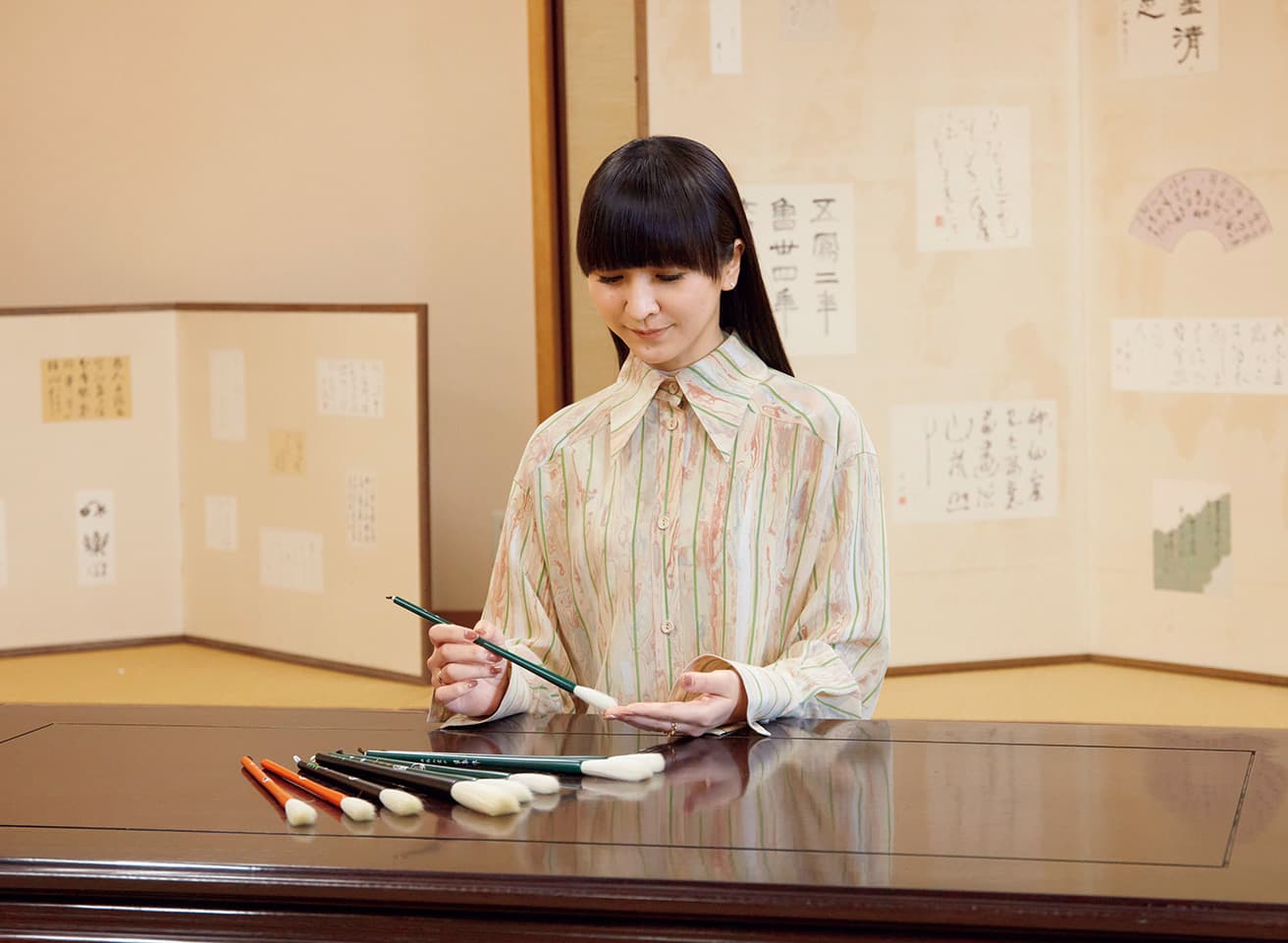 「毛先は優しく、根元にはコシがありますね」とかしゆか店主。