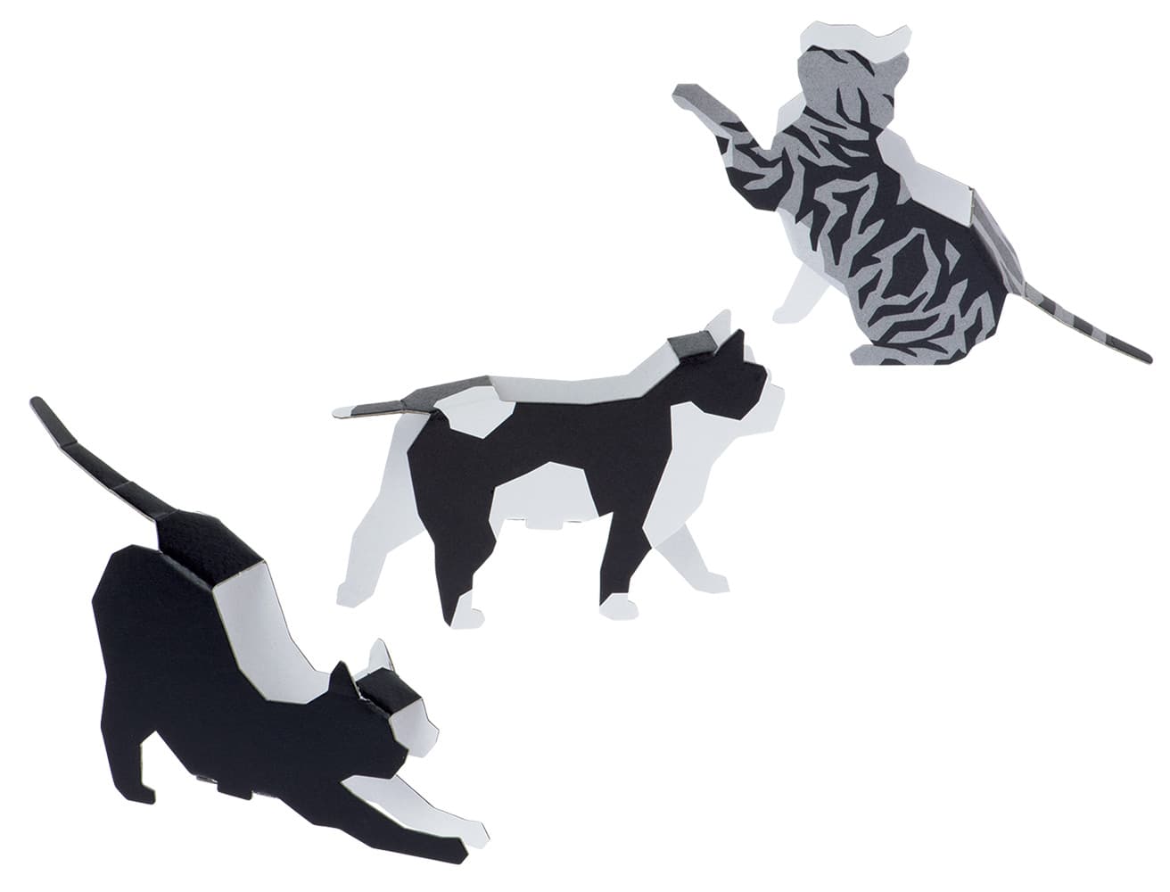 立体動物カード《ねこの白黒動物》1,100円。