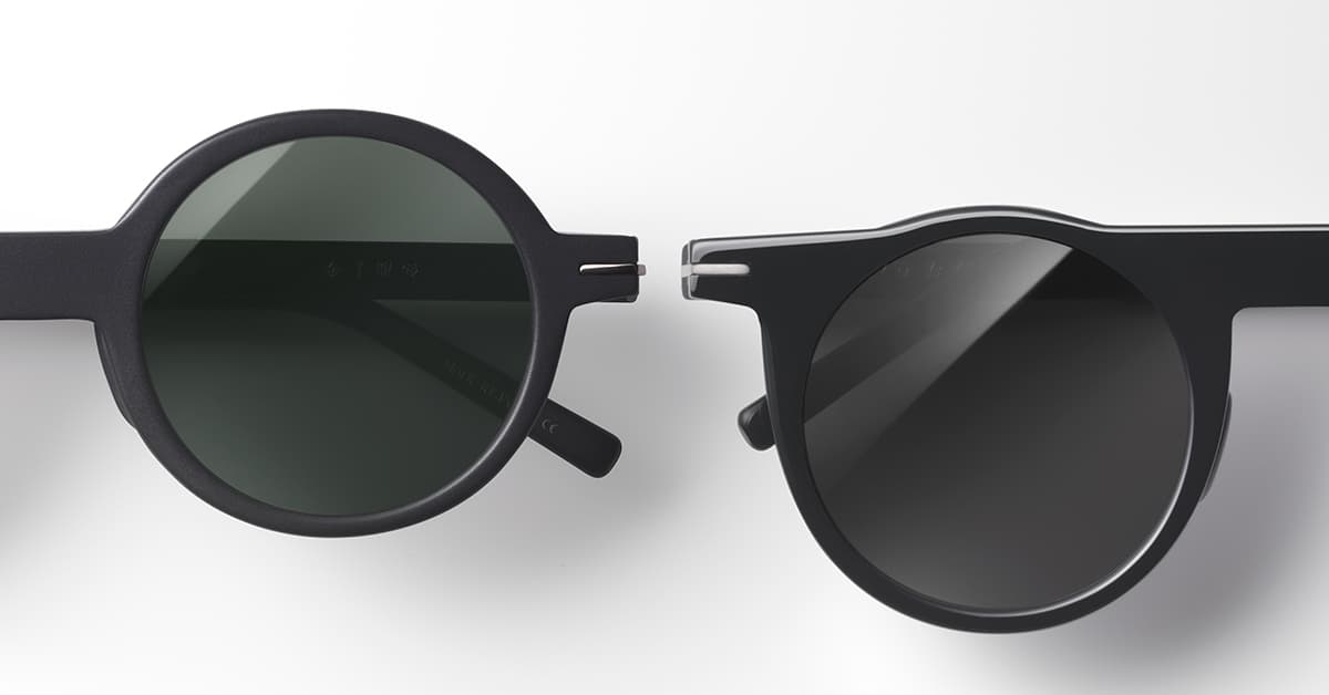 〈ISSEY MIYAKE EYES〉から登場した新モデル「GEOMETRY」。円形の「ROUND」と長方形の「BOSTON」の2型。