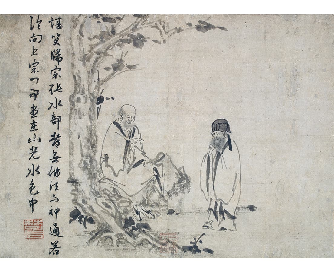 国宝《禅機図断簡 智常禅師図》因陀羅、楚石梵琦/ 題、元時代（14世紀）、（公財）静嘉堂蔵　展示期間：8月11日〜9月12日