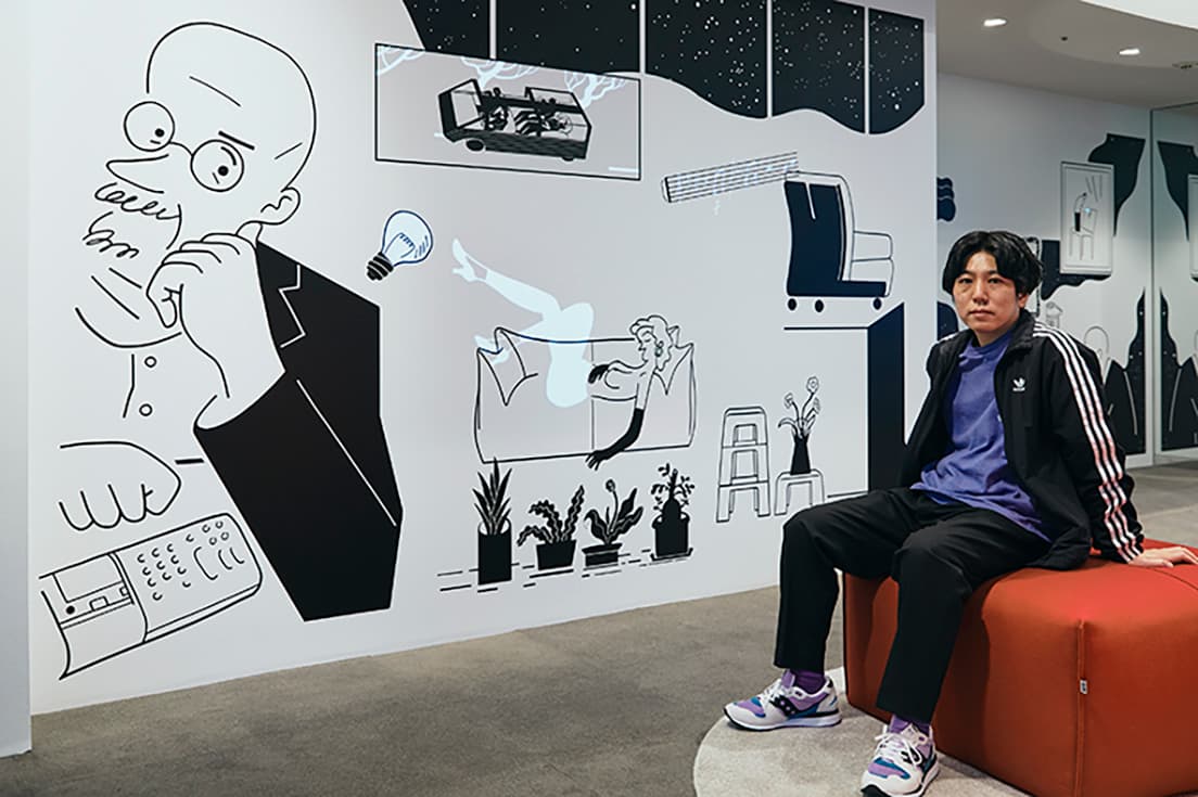 今回のインスタレーションを手がけた大川原。短編作品『アニマルダンス』やNHKみんなのうた『小さきものたち』、斉藤和義のMVなどを手がけるアニメーションアーティストだ。