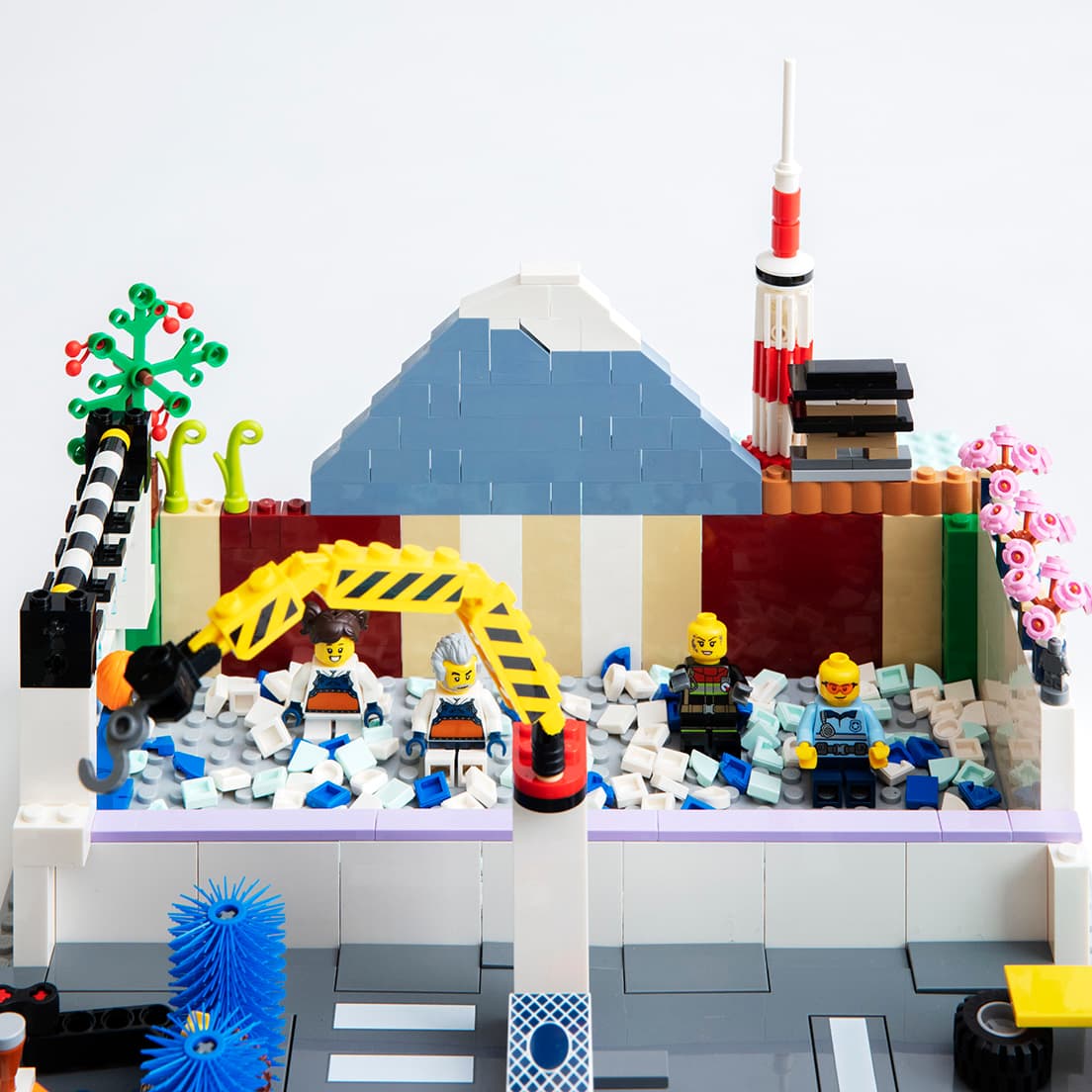 富士山を銭湯でお馴染みの壁画に見立てた。