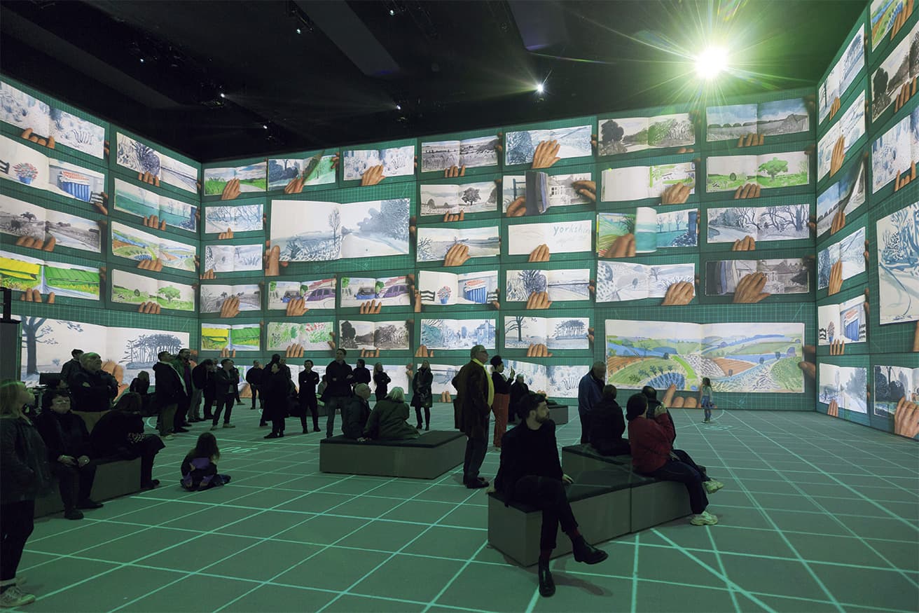 壁や床に投影される映像。