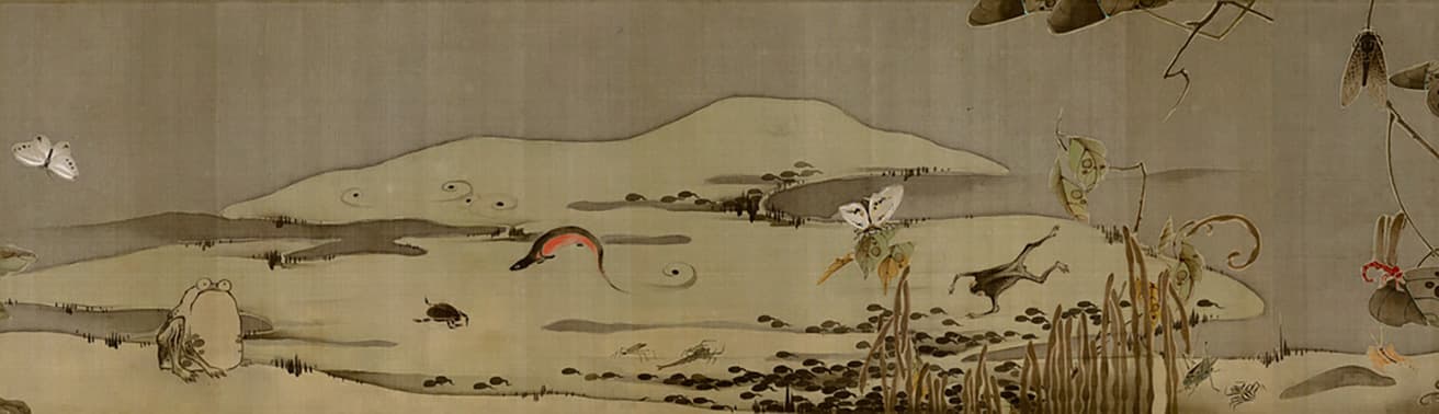 重要文化財　伊藤若冲《菜蟲譜》（部分）　一巻　寛政2年（1790）頃　佐野市立吉澤記念美術館　【展示期間：8月9日～9月18日】（場面替えあり）