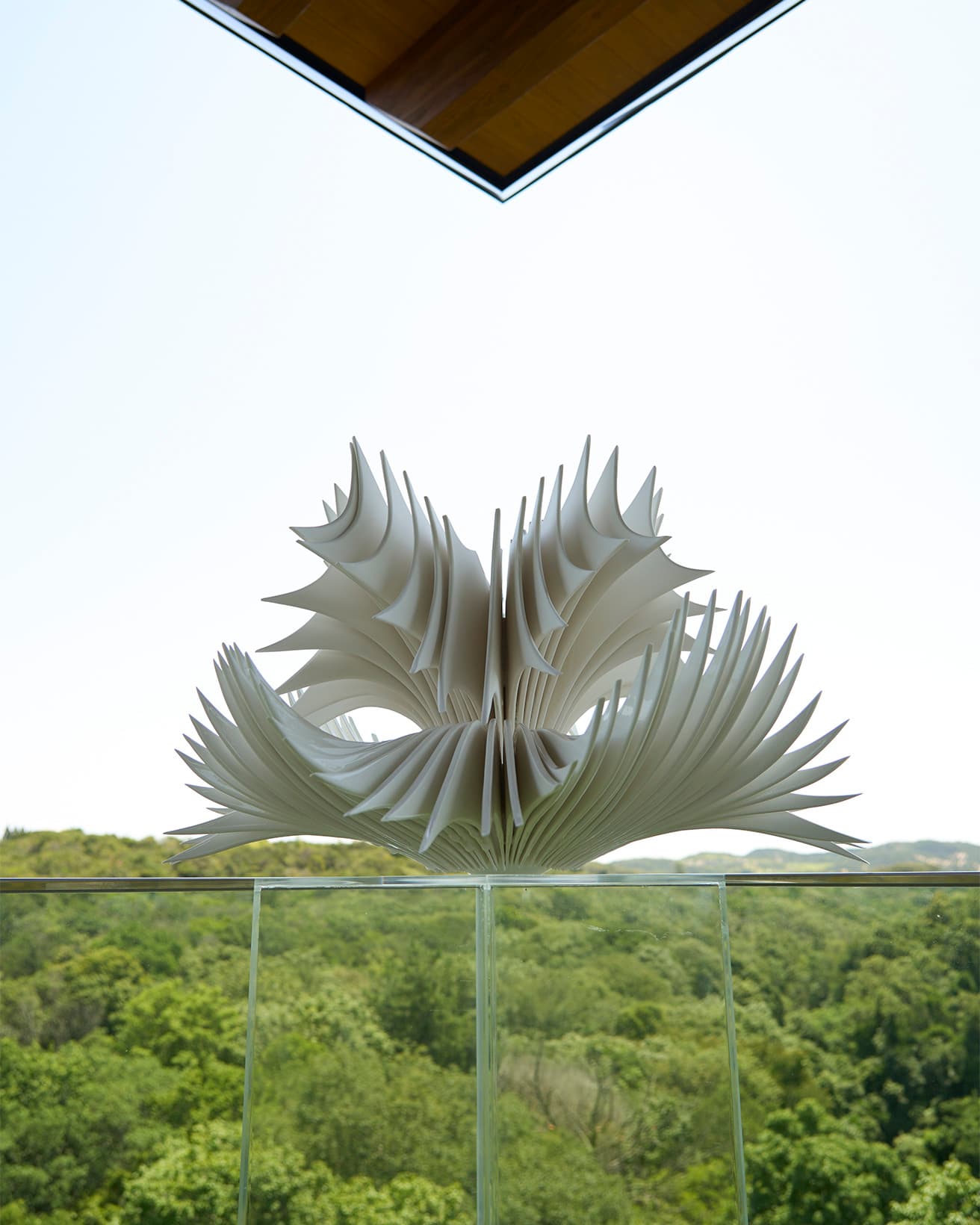 新作《Bone Flower_Nest》。淡路島で野鳥が巣作りする様子を見つけ、重層構造のアイデアが浮かんだという。
