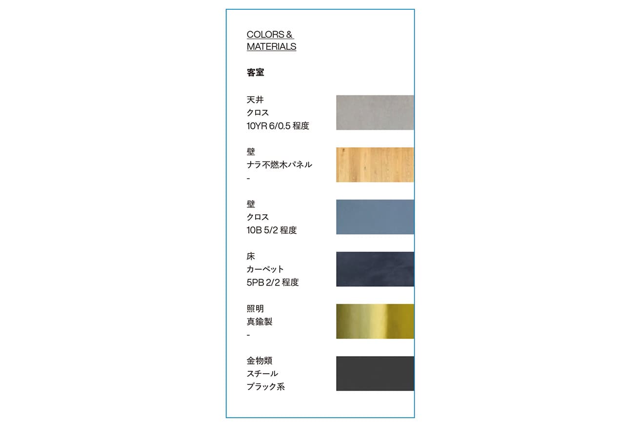 色見本帳ポケット版を壁や床、天井に照らし合わせ色を計測。