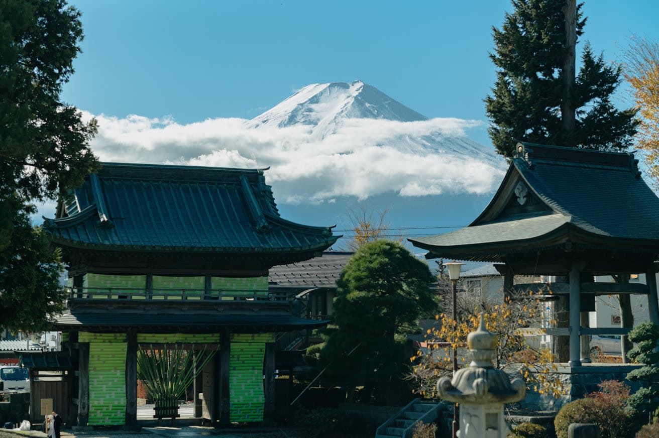 シグリット・カロン《Details of Every Day Gold》。福源寺の山門がオランダの繊維の町、ティルブルグで開発され、織られたテキスタイルで彩られる。山門の構造が織物の構造と似ていることから発想された作品。