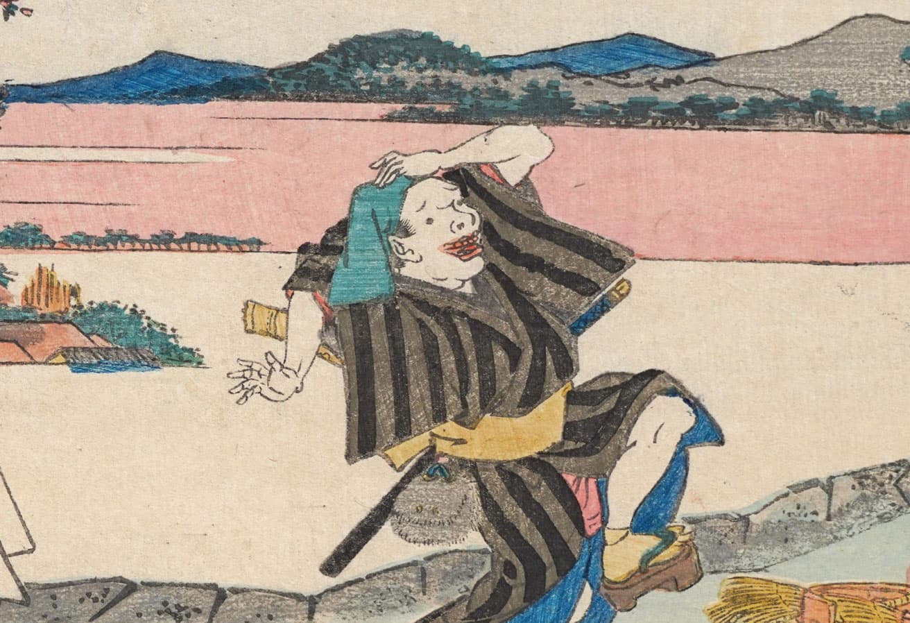 歌川広重《魚売》間判 天保前期（1830～35）頃（部分）。