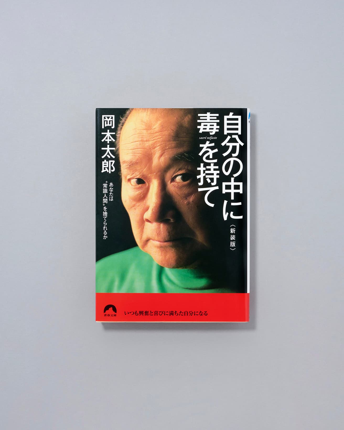 自身の生涯を振り返りつつ、価値、個性、愛、常識などを語る。岡本太郎による挿画が20点収録。こちらの新装版では口絵に絵画作品「挑む」が収められている。『自分の中に毒を持て〈新装版〉』岡本太郎著、青春出版社814円／2017年。