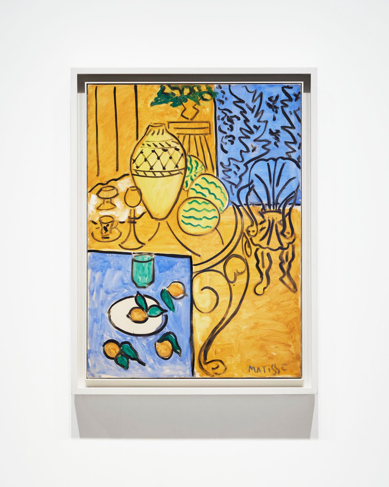 アンリ・マティス《黄色と青の室内》1946年。南仏ヴァンスで描かれた「ヴァンス室内画」シリーズの第1作。ポンピドゥー・センター/ 国立近代美術館蔵。
