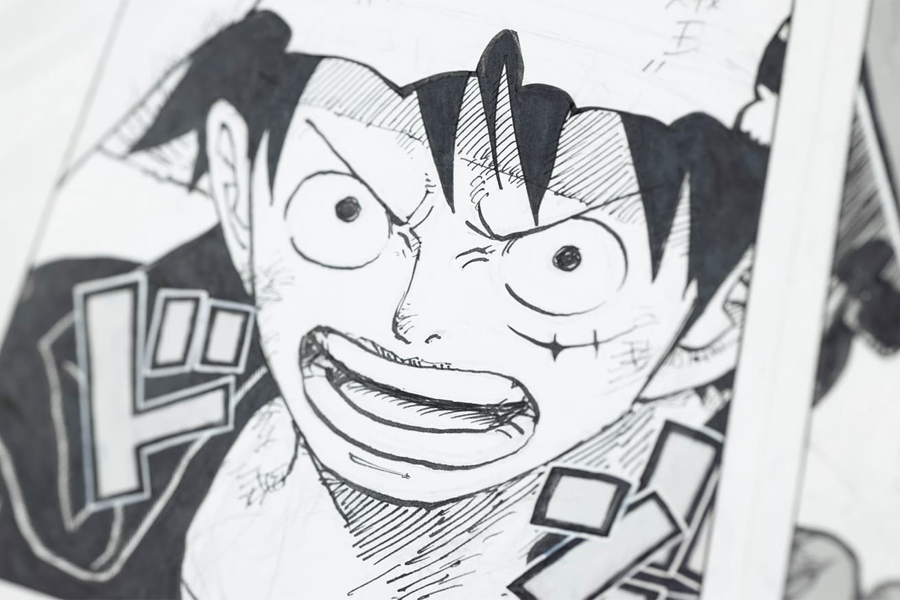 1,000話の原画。1997年から続く長期連載の作画は、すべてフルアナログ！　力強い線に圧倒される。(c) Eiichiro Oda / Shueisha Inc. All rights reserved.