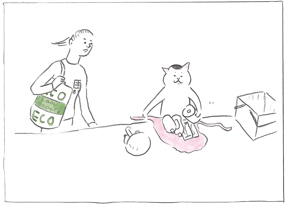 単行本『カーサの猫村さん ２』収録「エコバッグがなくたって」より。©ほしよりこ