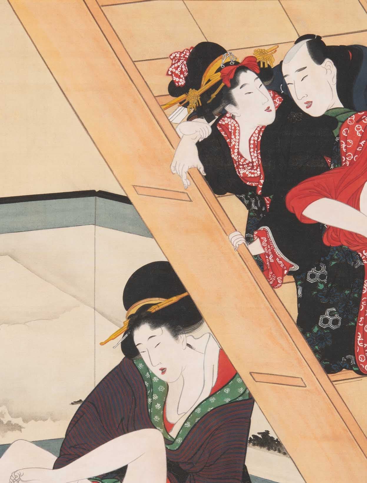 喜多川歌麿《階下の秘戯》（部分）　似鳥美術館蔵【通期展示】
