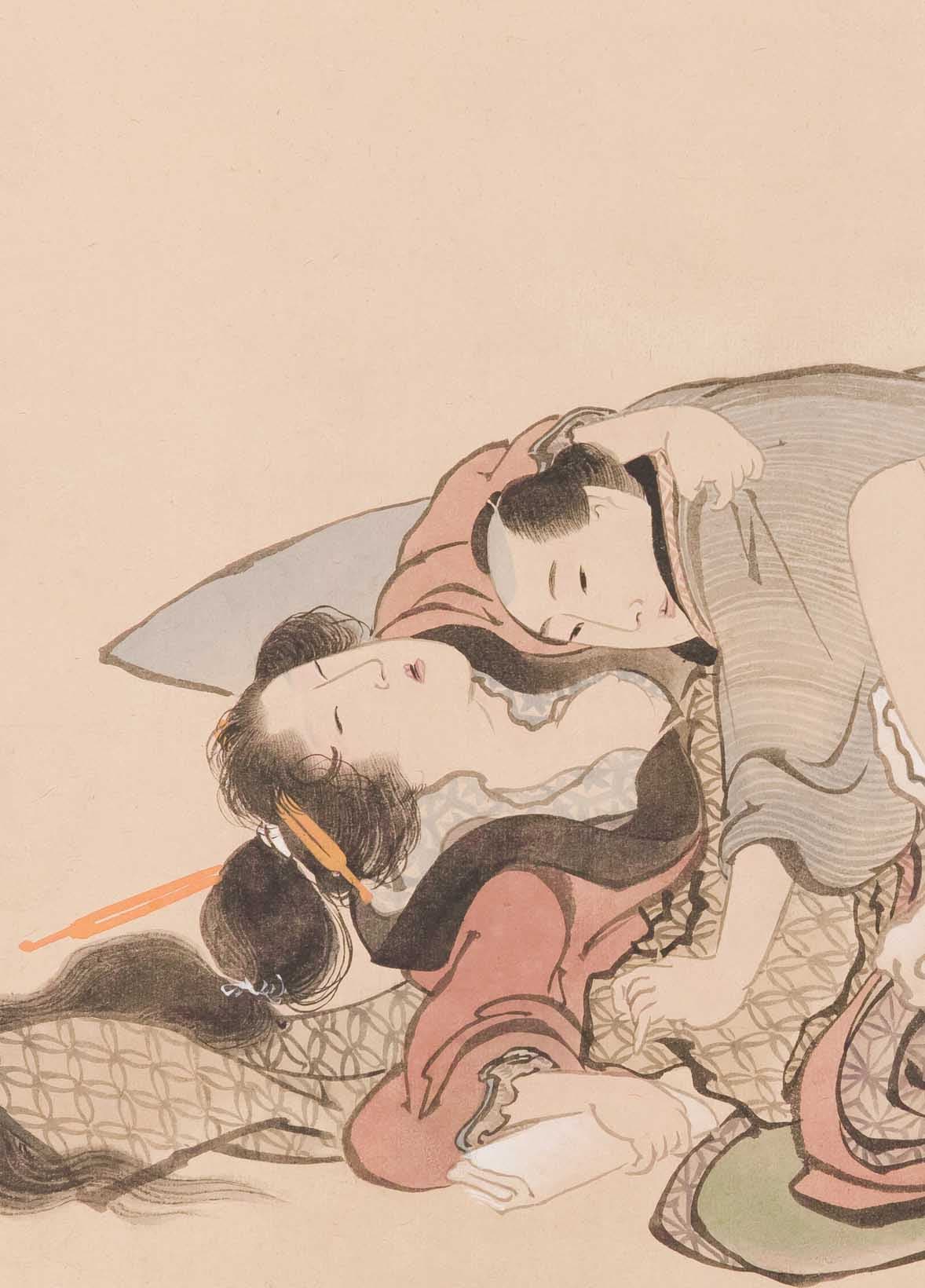 葛飾北斎 《閨中交歓図》（部分）　個人蔵【前期展示】
