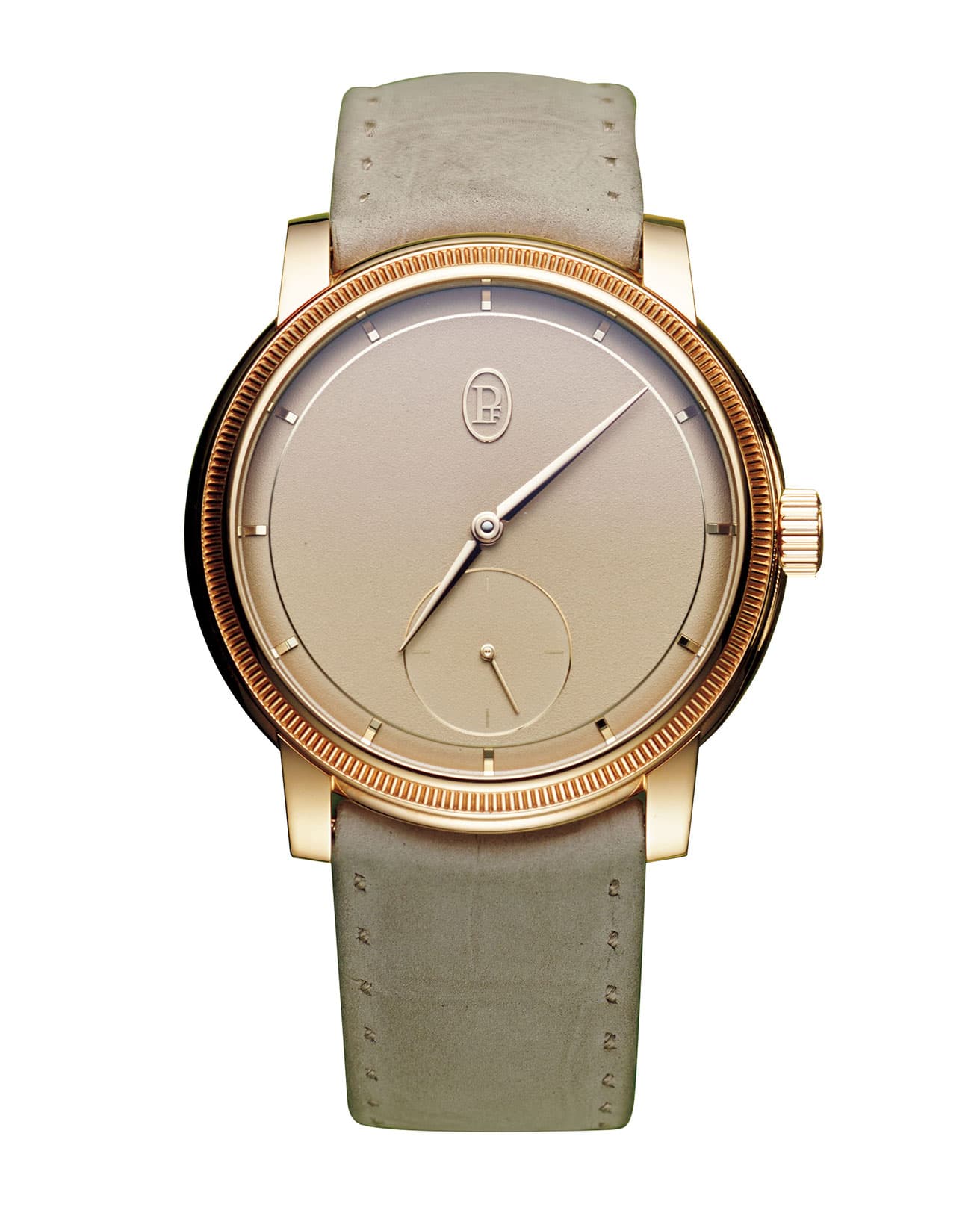 《TORIC PETITE SECONDE》トリック プティ・セコンド 7,403,000円／ムーブメント：手巻きキャリバーPF780、ケース：18Kローズゴールド、径40.6mm、厚さ8.8mm。ダイヤル：18Kローズゴールド製、インデックス：18Kゴールド、ストラップ：アリゲーターレザー。パワーリザーブ60時間。30m防水。（パルミジャーニ・フルリエ）。