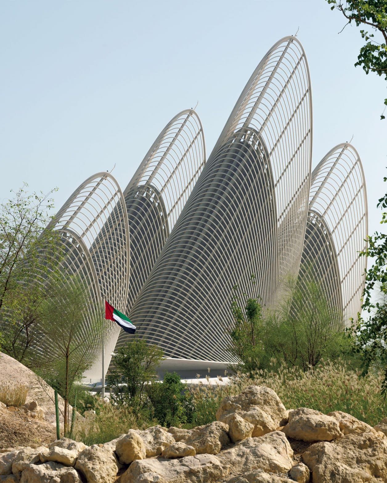 アブダビに出現。フォスター＋パートナーズが鳥の羽ばたきをイメージした博物館。