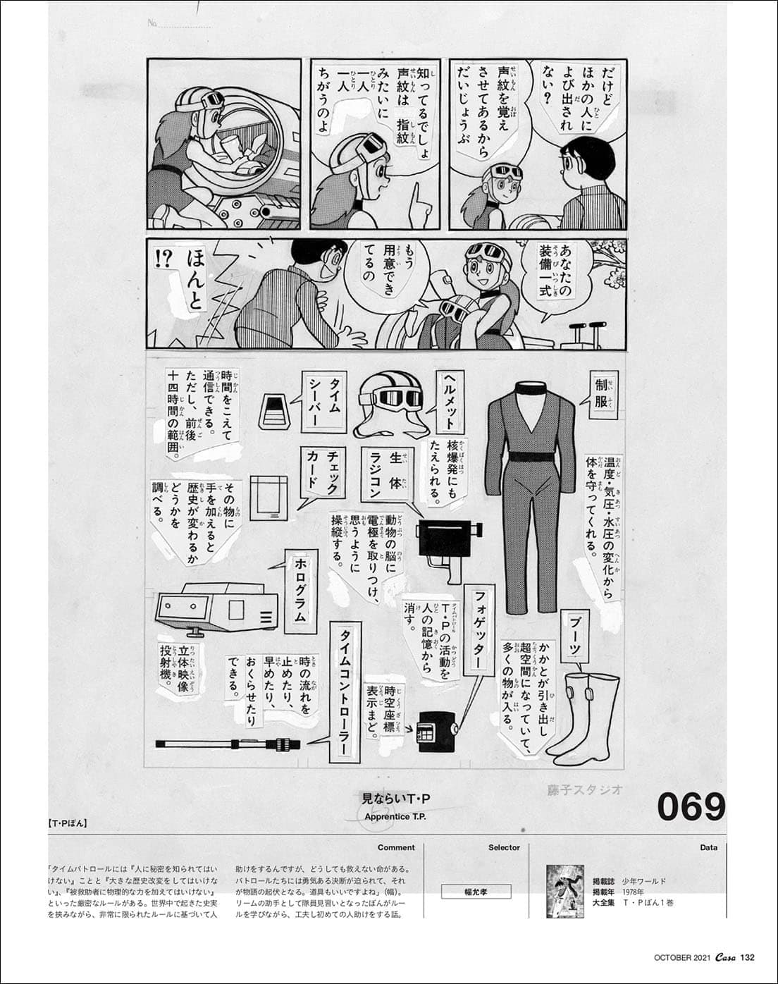 Ｔ・Ｐが時代を超えて活動するためのいろいろな道具。　©Fujiko-Pro