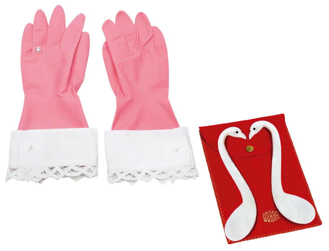 ラバーグローブ13,200円、スワンスプーン2本組22,000円。