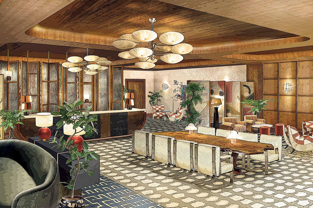 LOBBY　建物1階にある〈ソーホーハウス〉専用に設けられたエントランスロビー。