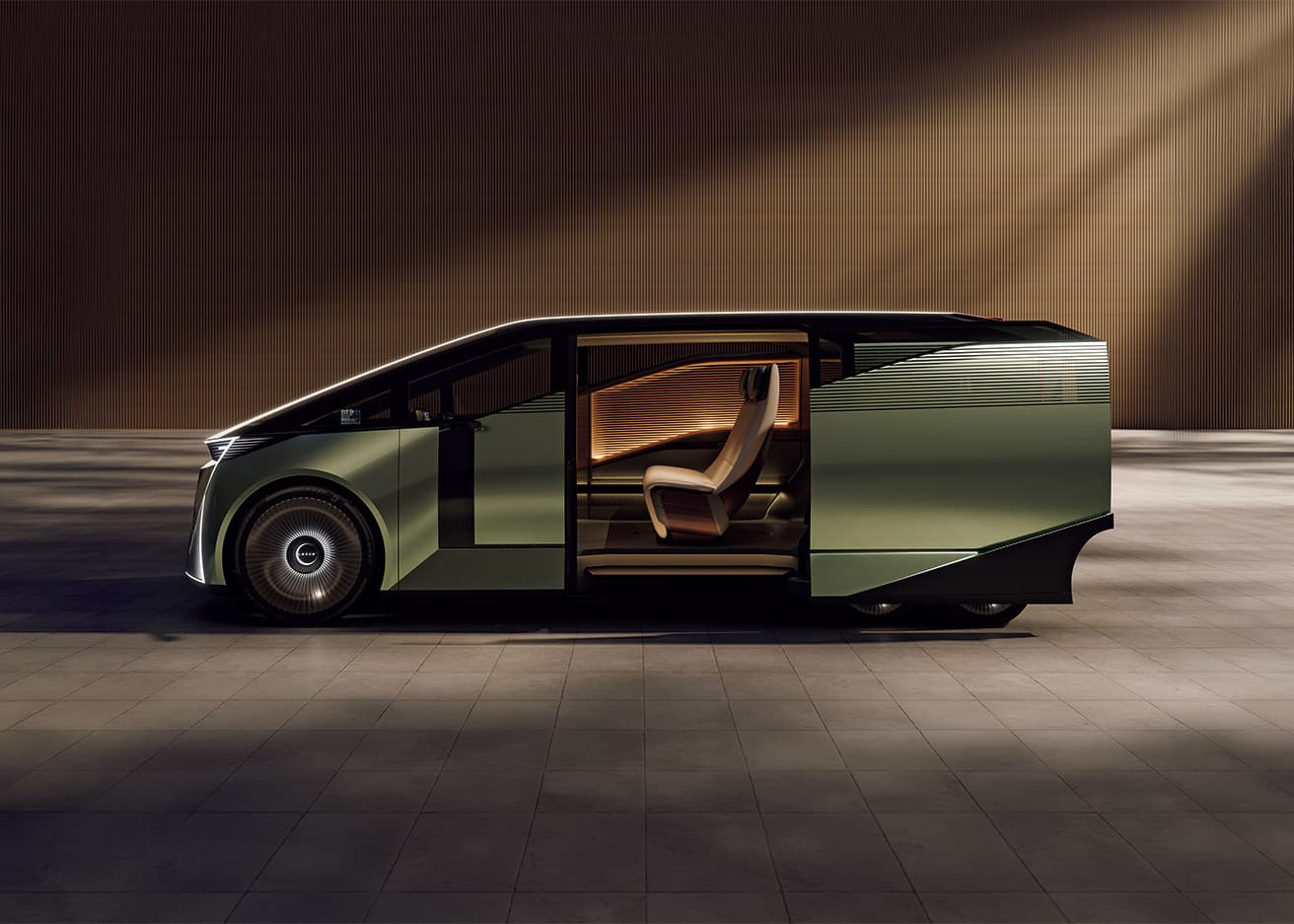 6輪の車輪と3列シートを持つ「LEXUS LS Concept」。