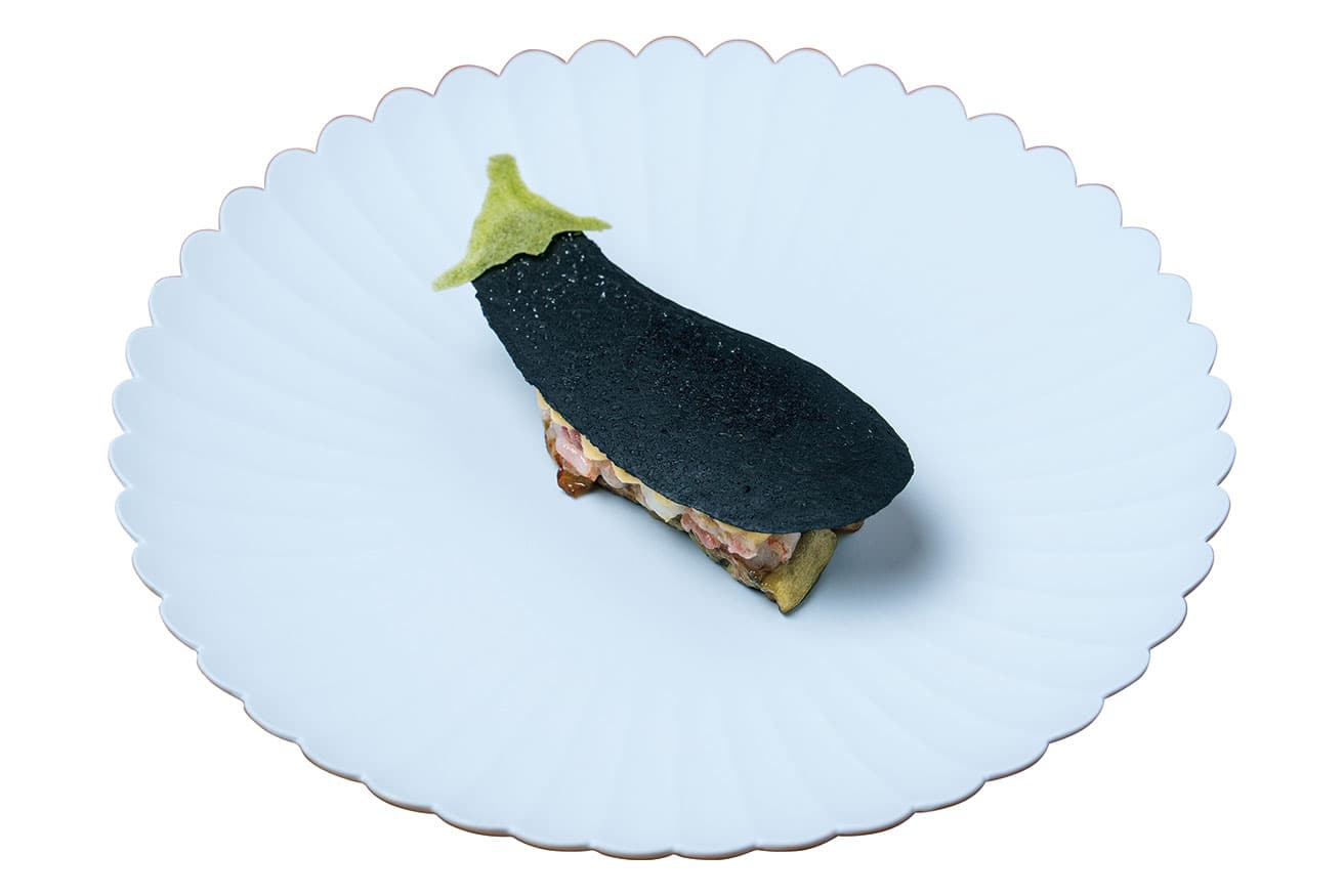 ナスと甘エビのタルタル。