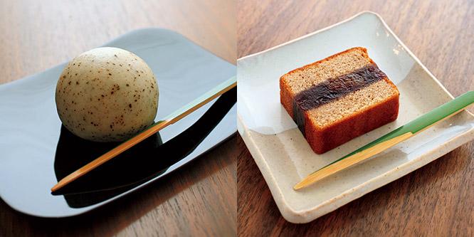 紅茶が香る「アールグレイ饅頭」や「あずきと杏子のケーキ」はパリ店オリジナル。