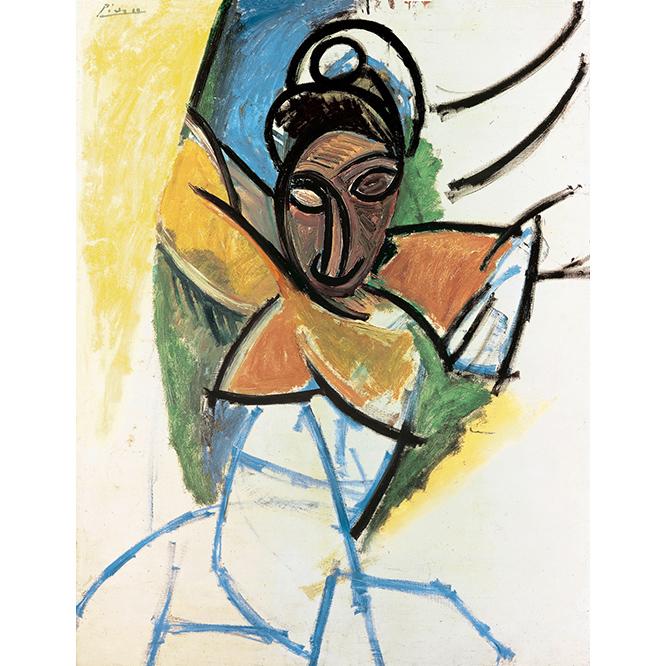 Pablo Picasso, Femme (Epoque des «Demoiselles d’Avignon»), 1907 
Oil on canvas, 119×93.5cm
Fondation Beyeler, Riehen / Basel
(c) Succession Picasso / 2018 ProLitteris, Zurich
photo_Robert Bayer, Basel