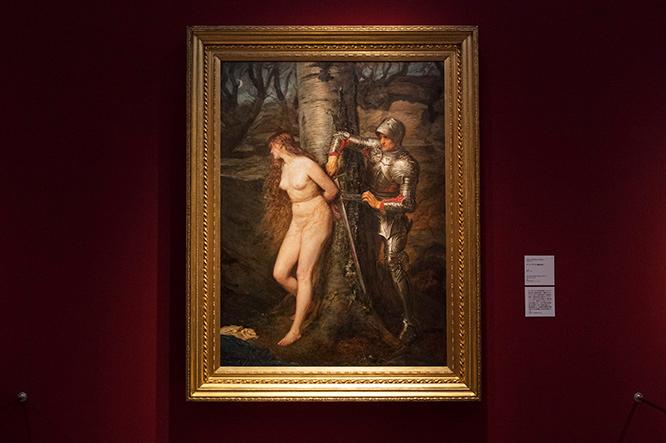 ラファエル前派の代表的な画家、ジョン・エヴァレット・ミレイ《ナイト・エラント（遍歴の騎士）》。女性を守る騎士の姿を描いた、と画家は説明している。