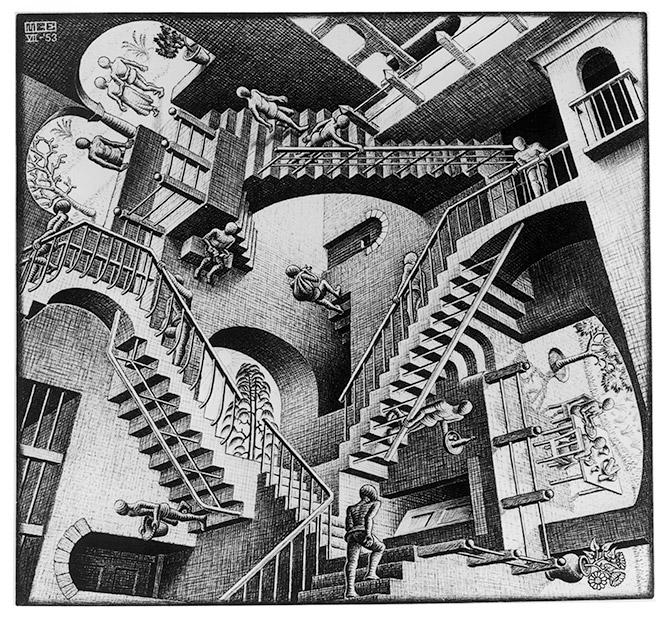 《相対性》 1953年 All M.C. Escher works copyright ©The M.C. Escher Company B.V. - Baarn-Holland. All rights reserved. www.mcescher.com