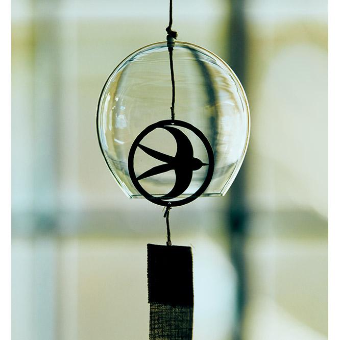 Purchase No. 5 [Glass]  A hand-blown wind chime softly announces the breeze.