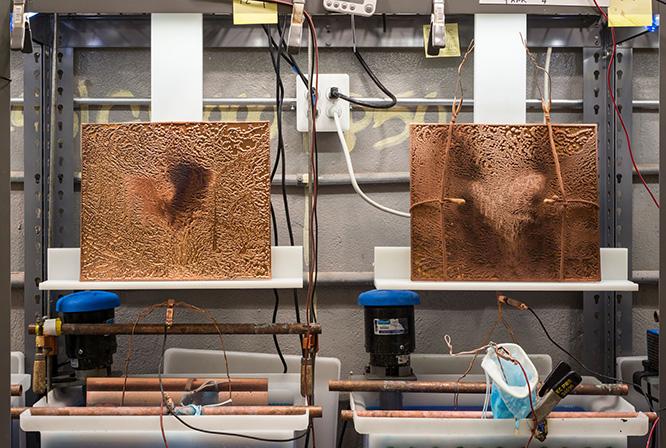 Matthew BarneyBayhorse: State four and Bayhorse: State five in electroplating room2018 Photo credit: Paul Kennedy