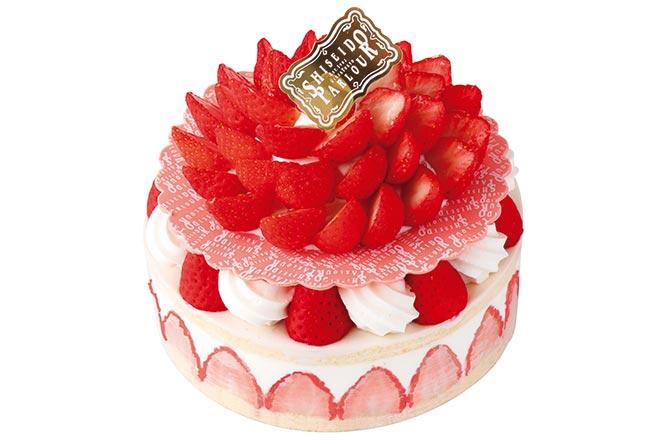 苺をブーケのようにあしらった「ショートケーキ」も銀座本店ショップ限定。6,000円（数量限定・配送不可）。