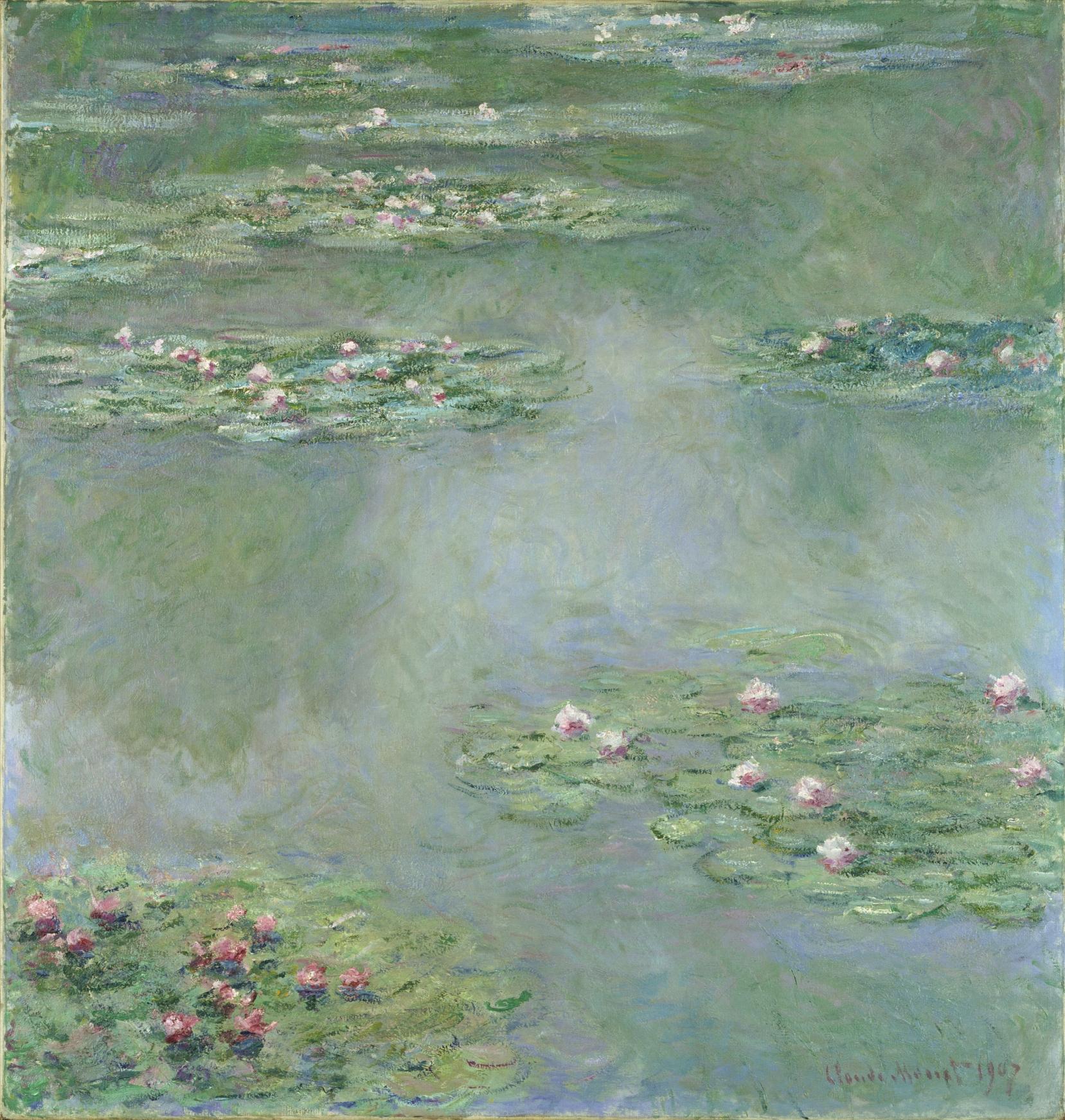 クロード・モネ《睡蓮》1907年 油彩/カンヴァス ポーラ美術館蔵。
