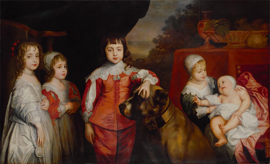 《チャールズ1世の5人の子どもたち》作者不詳（アンソニー・ヴァン・ダイクの原作〈1637年〉に基づく）、17世紀。中央が後のチャールズ2世。ヴァン・ダイクは実物より三割増しぐらいに描いてくれる、との理由で人気だった。©National Portrait Gallery, London