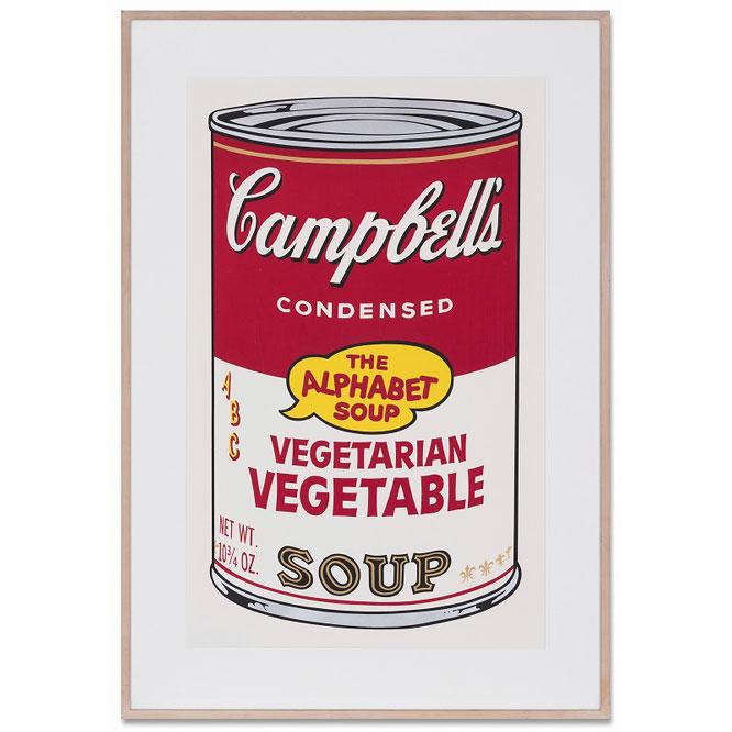 アンディ・ウォーホル（1928〜1987年）《Vegetarian Vegetable, from Cambell&#39;s soup II》2,500,000円〜3,500,000円。