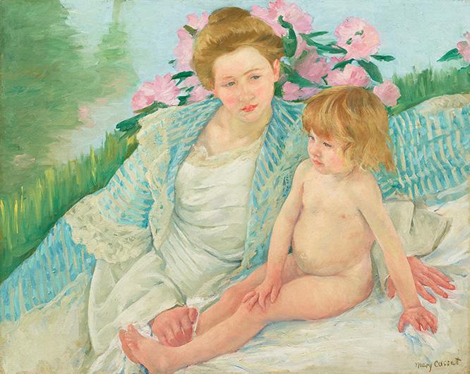 開館記念展「見えてくる光景　コレクションの現在地」に出品されるメアリー・カサット《日光浴（浴後）》1901年。印象派を代表する女性画家の作品。
