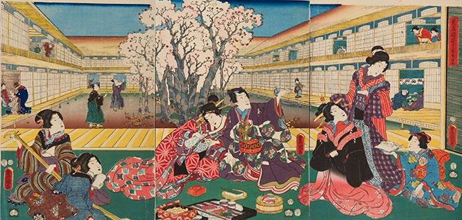 『見立源氏はなの宴』歌川豊国（三代）、安政2年（1855）、味の素食の文化センター蔵
