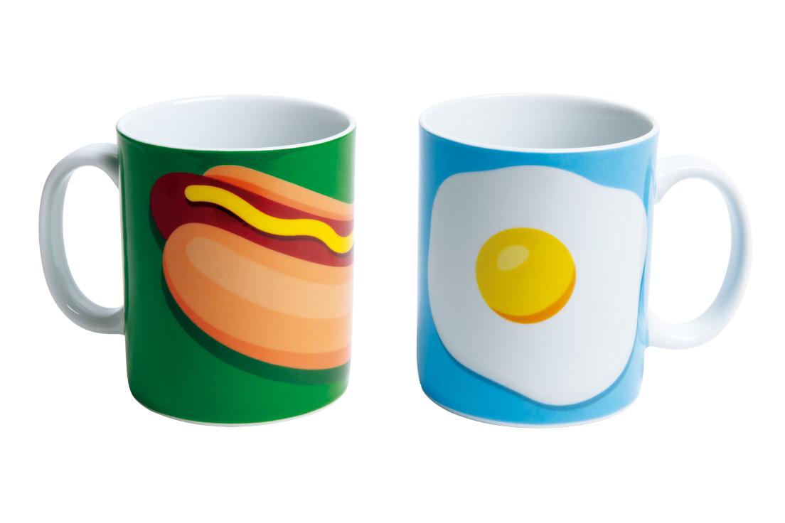 Mug Hot Dog &amp; Mug Egg
マグ各3,000円（シボネ）。
