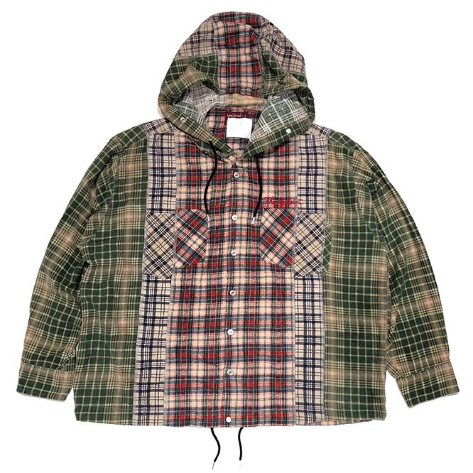 《Patchwork shirt hoodie.》44,900円。