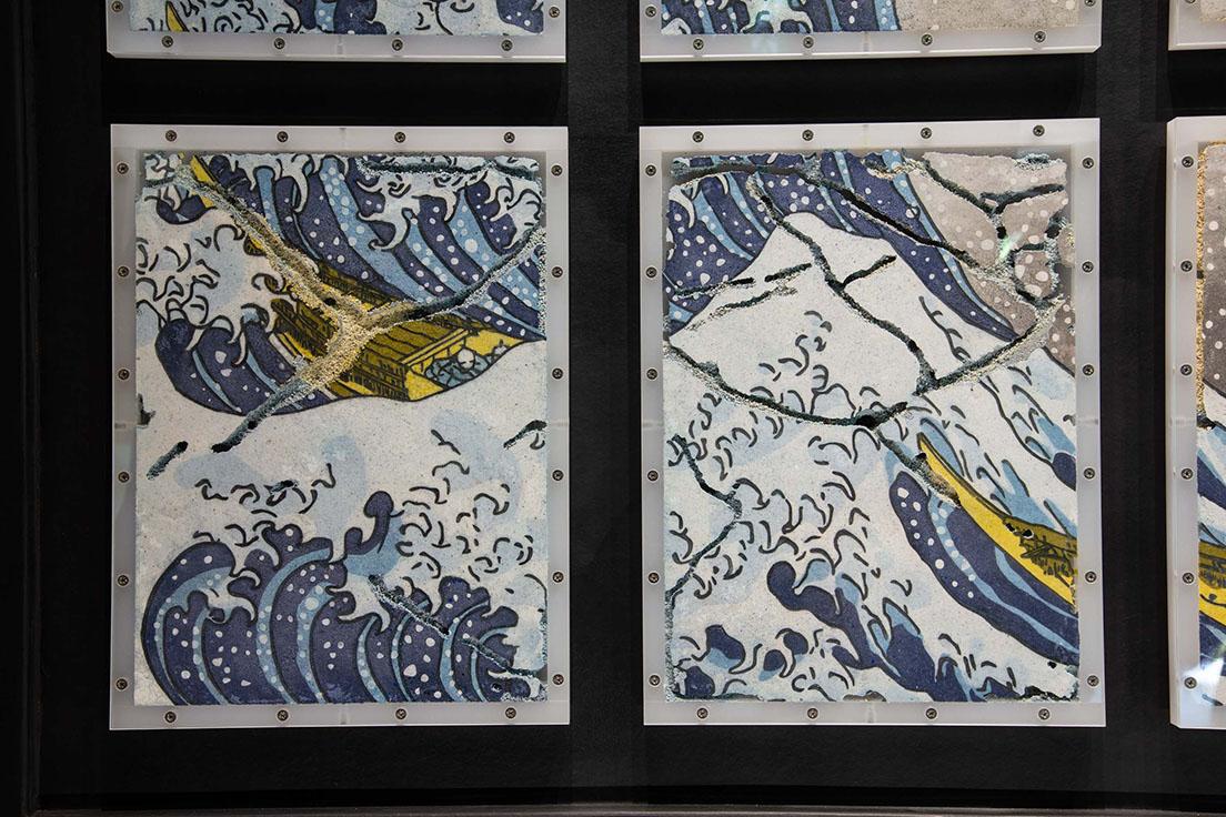 《Study for Japanse Art -Hokusai-》作品の部分。アリが巣を作って崩している。