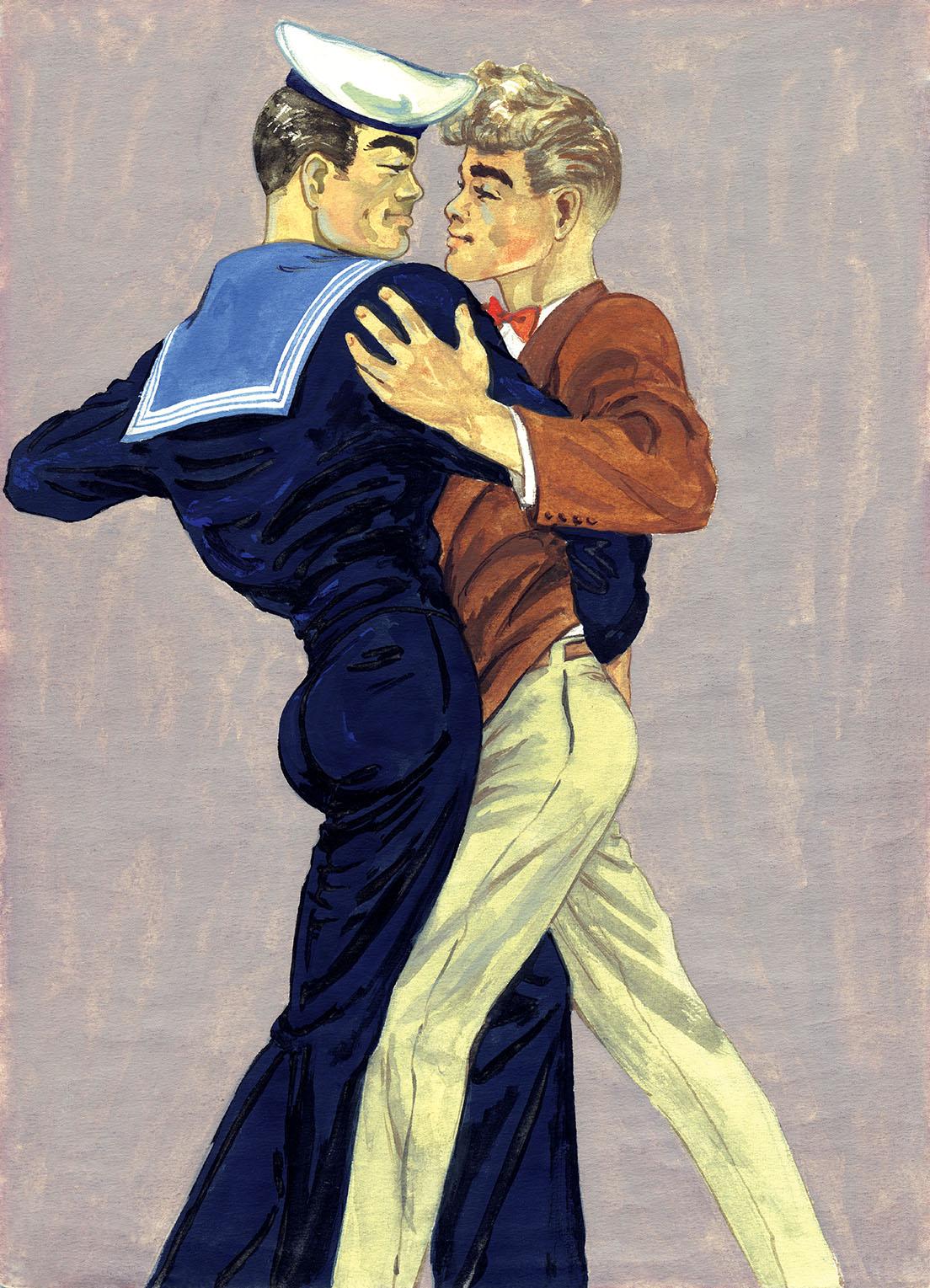 《Tom&#39;s Finnish Tango》1947, Gouache, 11.38 in. x 8.13 in., 