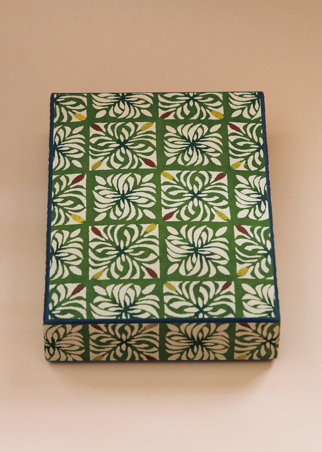 Purchase No.35【 八尾和紙の文庫箱 】強く美しい和紙でつくる型染め模様の文庫箱。