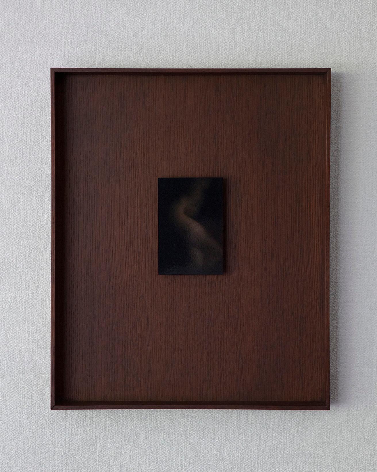 「Māter」 c-print, wood frame (c) Yoshihiko Ueda
45cm×55cmの額に対してプリントサイズは11cm×16.5cmとかなり小さい。
必然的に鑑賞者は近づいてじっと目を凝らすことになる。