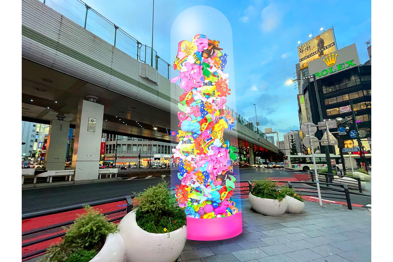 六本木交差点に現れるカラフルなタワー（イメージ）。増田セバスチャン《Polychromatic Skin -Gender Tower-》