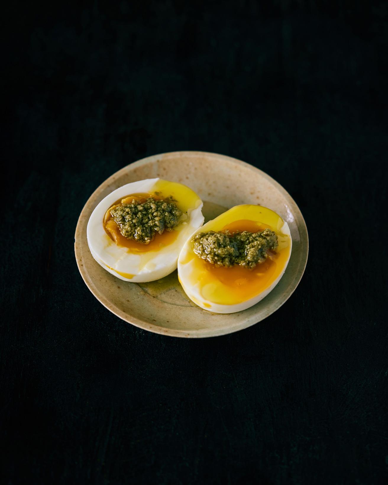 ●半熟卵の山椒ペースト