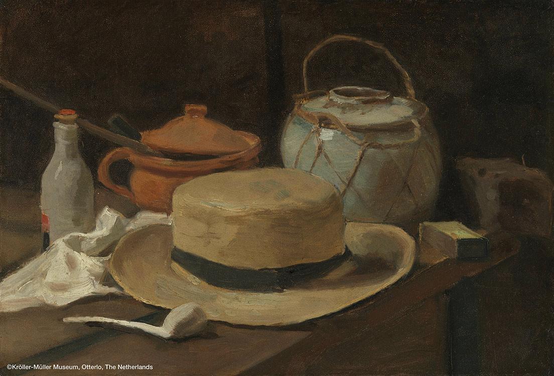フィンセント・ファン・ゴッホ《麦わら帽子のある静物》 1881年11月後半-12月半ば　油彩、カンヴァスに貼った紙　36.5×53.6cm　クレラー=ミュラー美術館蔵