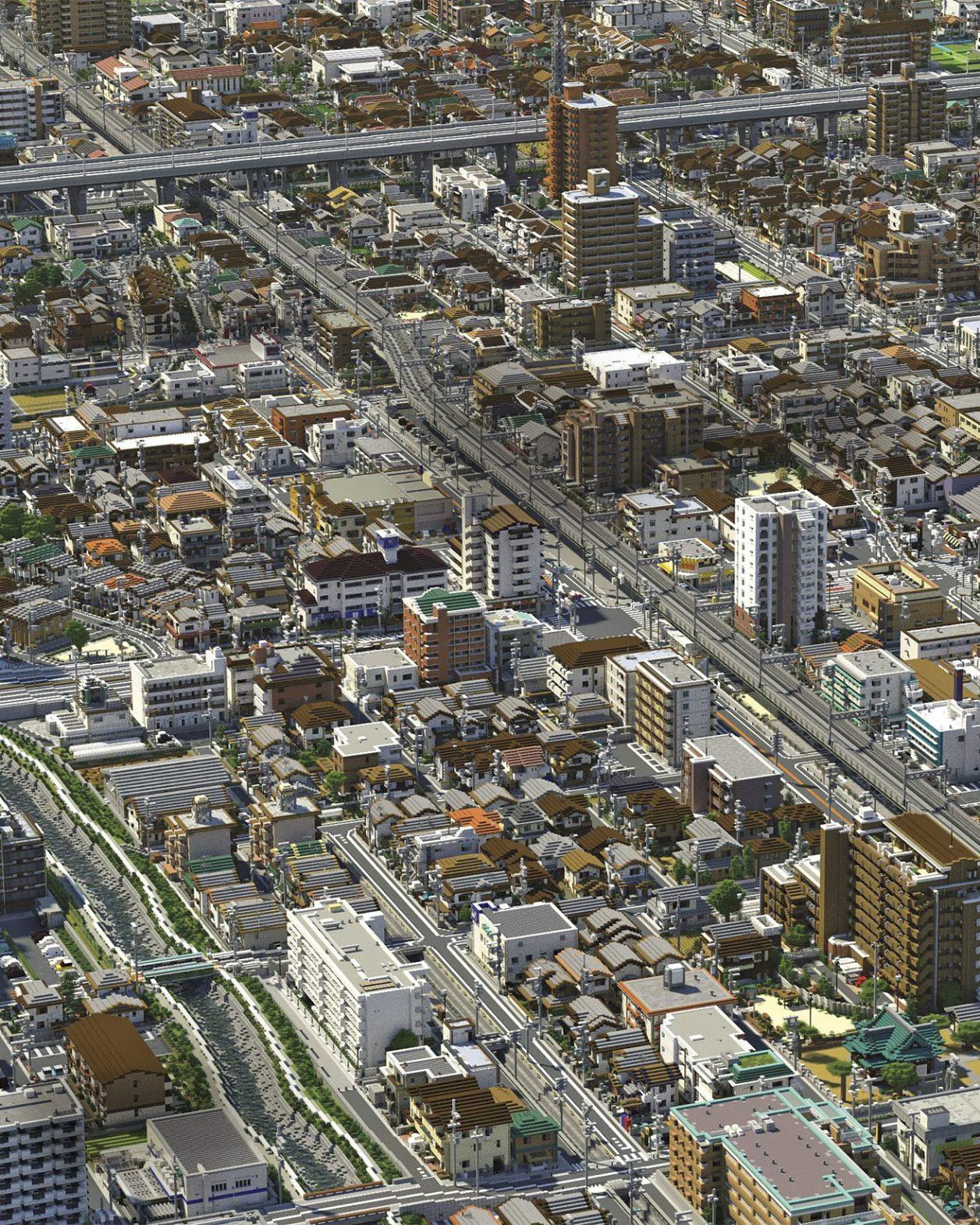 どこか懐かしい街並み…なんと写真じゃない!? 架空の都市を作り続ける「マイクラ」の一大プロジェクト。