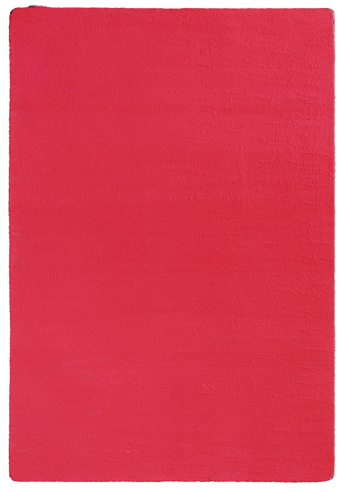 イヴ・クライン《無題（薔薇色のモノクローム）》（1957年、個人蔵 © The Estate of Yves Klein c/o ADAGP, Paris）。彼は青や薔薇色の他にもさまざまな色によるモノクローム（単色）絵画を制作している。